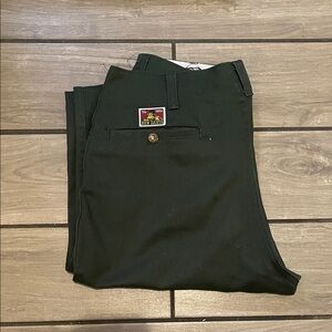 Ben Davis Dark Green Straight-Leg Work Chinos